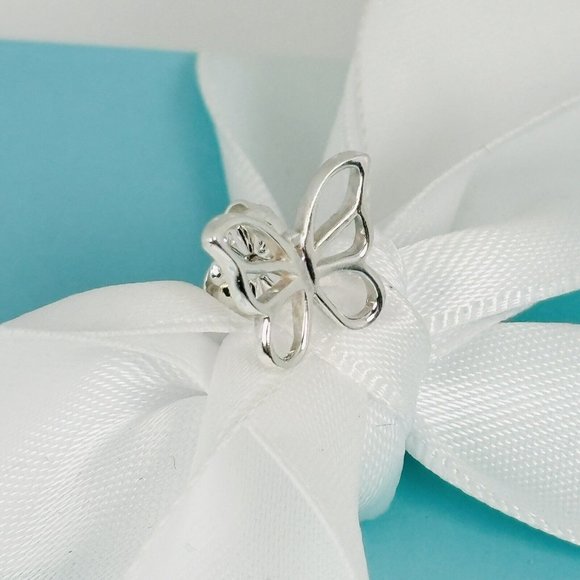 1 Tiffany Butterfly Stud Earring in Sterling Silver Single Replacement - Picture 2 of 5